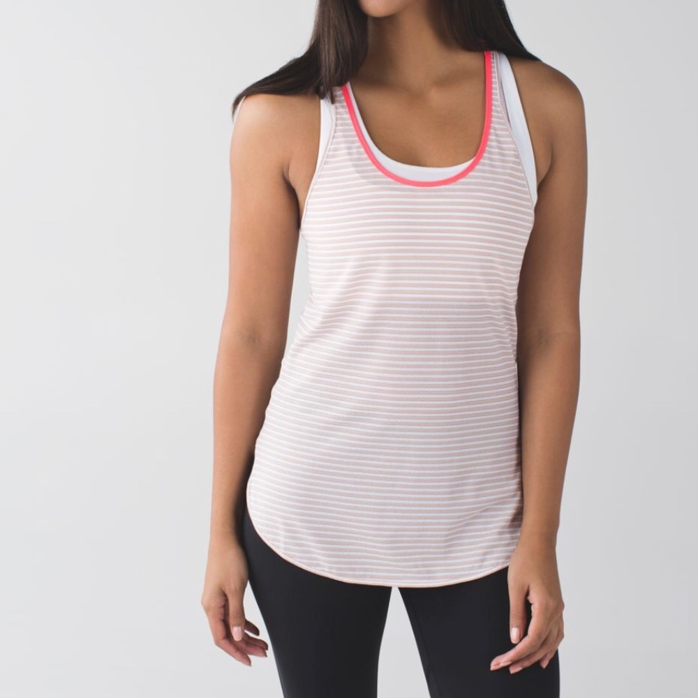 Lululemon What The Sport Singlet Silver Stripe
